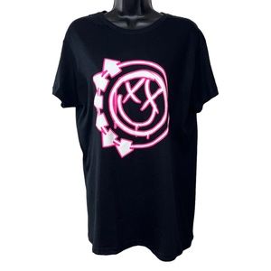 BLINK182 Black & Pink Band Logo Tee Shirt
